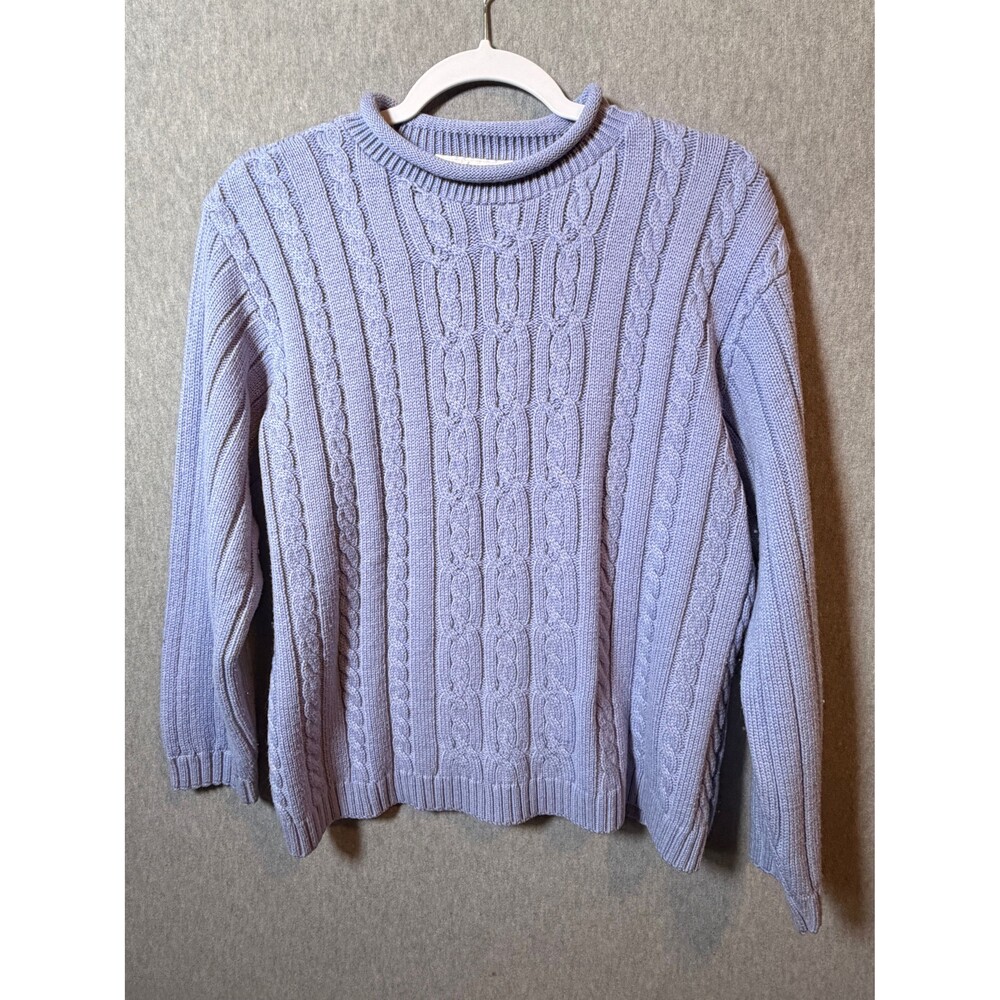 Baxter & Wells Women's Small Lavender Cable Knit Mock Neck Sweater Pullover